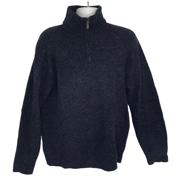 Northern Isles Other - Northern Isles Merino Wool Sweater Men's Medium Quarter Zip Black Stretch